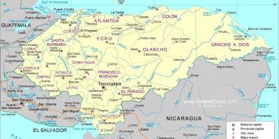 Harta de harta politică din Honduras