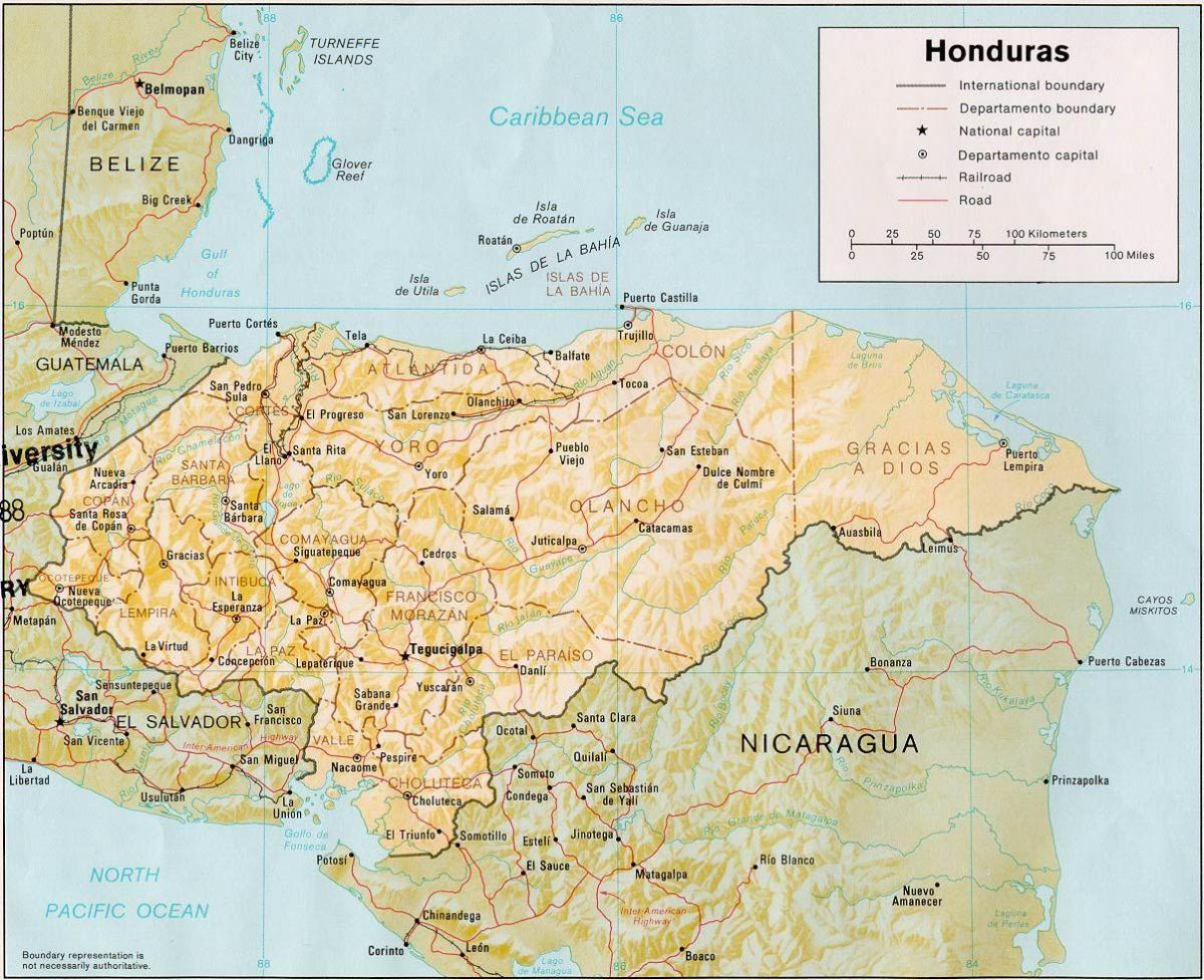 roatan insulele bay, Honduras hartă