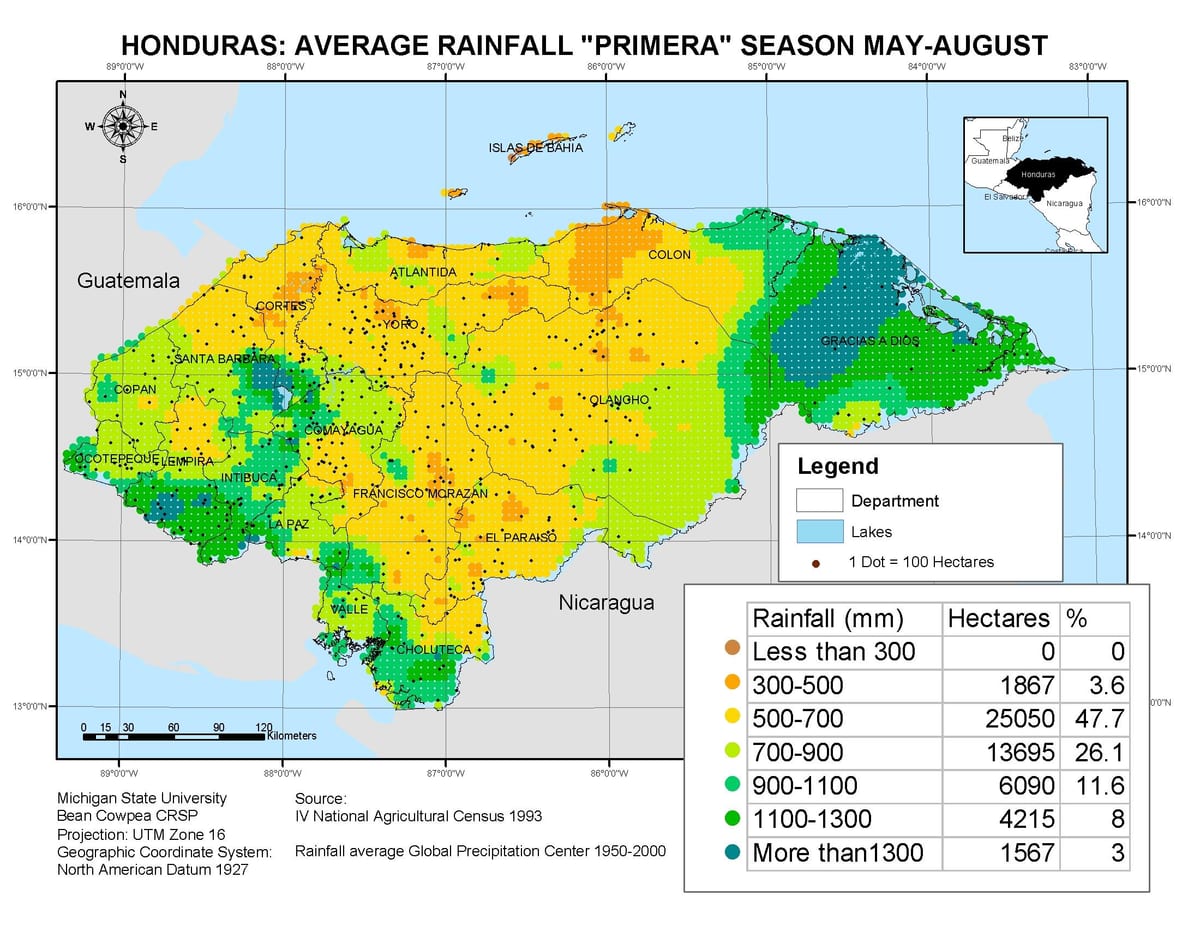 harta Honduras climatice