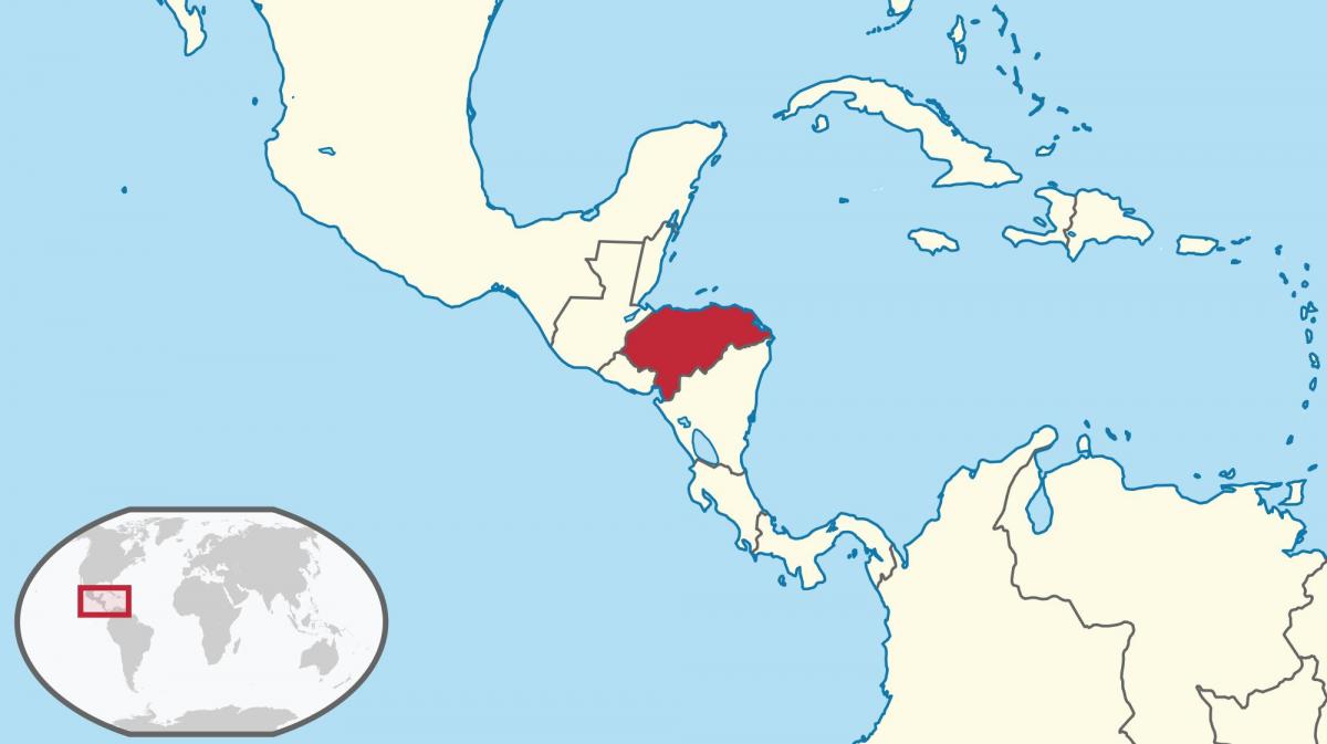 Honduras localizare pe harta lumii