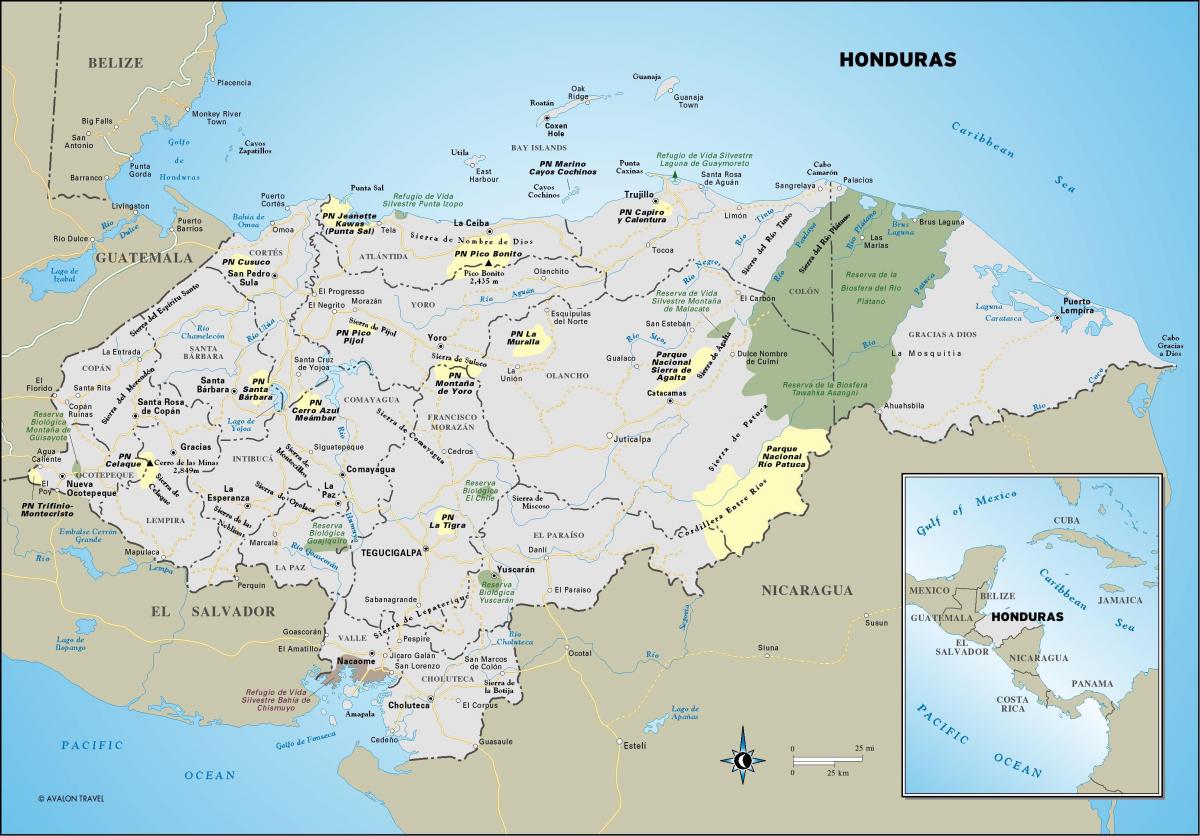 o hartă din Honduras 