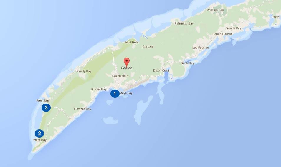 harta Honduras și roatan