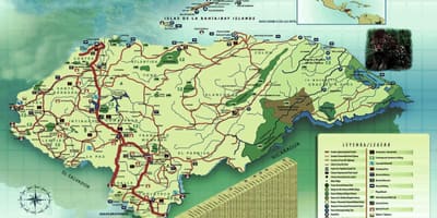Harta de geografie Honduras