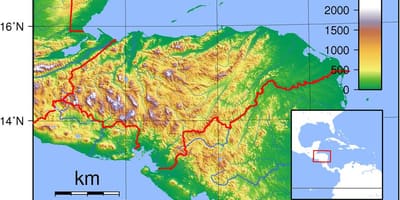 Harta Honduras topografice