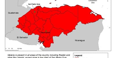 Harta Honduras malarie
