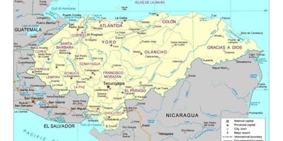 Honduras râuri hartă